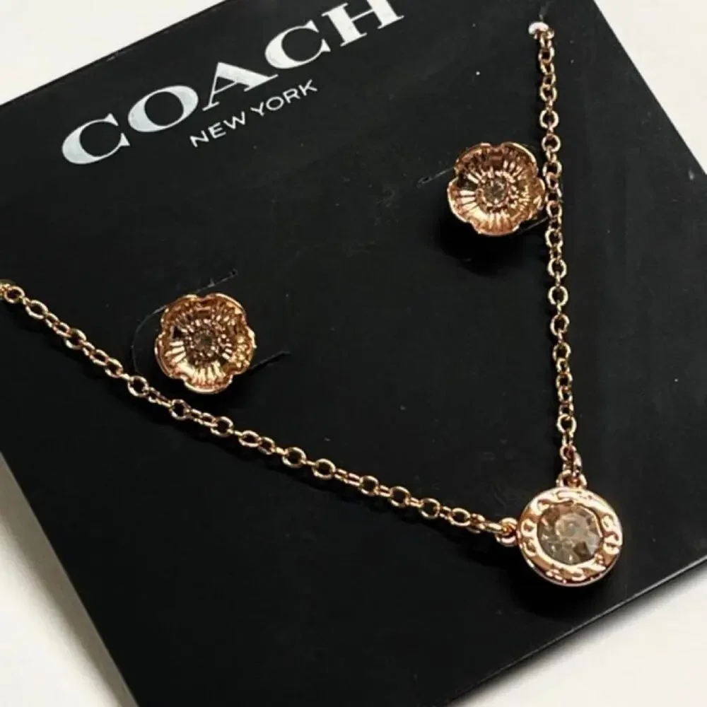 Coach necklace and earrings set new
